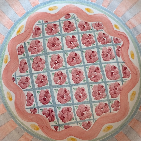 Vintage Mackenzie Childs Dinner Plate Rose Cottage - Picture 2 of 10